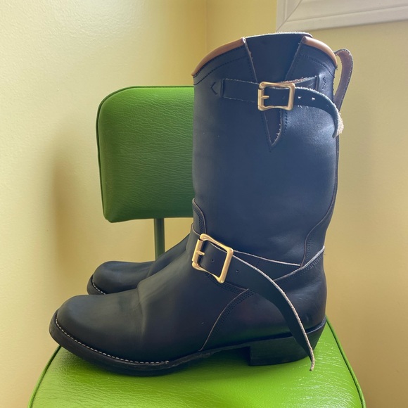 Handmade Leather Engineer Boots - Picture 3 of 9